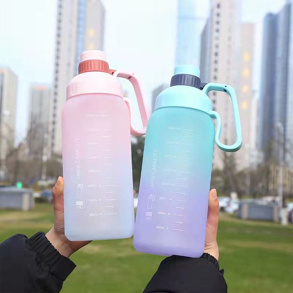 1.8L Rainbow Water Bottle, Motivational Water Bottle, Portable Large Capacity Water Dispenser Bottle, Sports Gradient Water Cup, Leakproof Reusable Water Bottle for Sports Fitness 1.8L Rainbow Water Bottle, Motivational Water Bottle, Portable Large Capacity Water Dispenser Bottle, Sports Gradient Water Cup, Leakproof Reusable Water Bottle for Sports Fitness